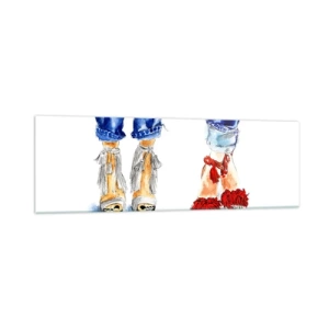 Schilderen op glas - Misschien gaan we wandelen? - 160x50 cm