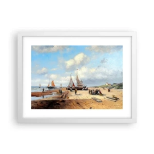 Poster in een witte lijst - Na een geslaagde vangst - 40x30 cm