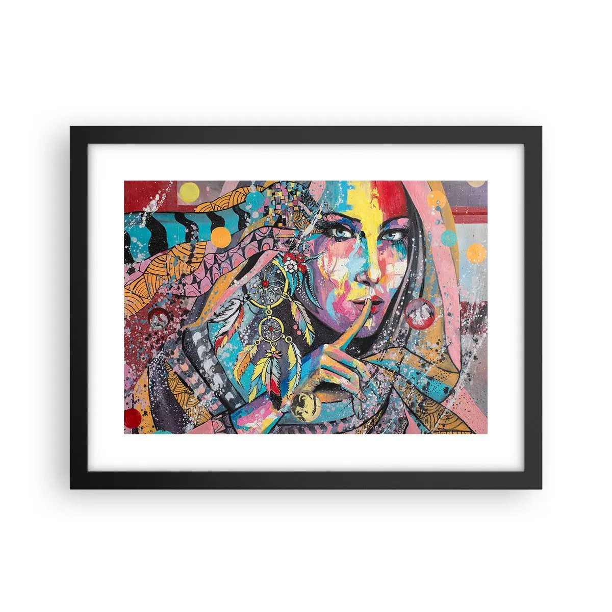 Poster in een zwarte lijst - Zwijg totdat je het begrijpt - 40x30 cm