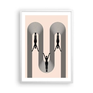 Poster in een witte lijst - Op zijn kop - 50x70 cm