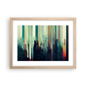 Een poster in een licht eiken lijst - Futuristische stad - 40x30 cm