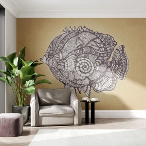 Fotobehang Standard Eco - Uit een oceaan van ornamenten - Vis, Ornament, Decoratie - 250x175 cm