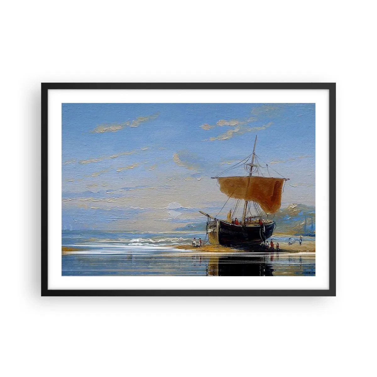 Poster in een zwarte lijst - Water, bodem, lucht - 70x50 cm