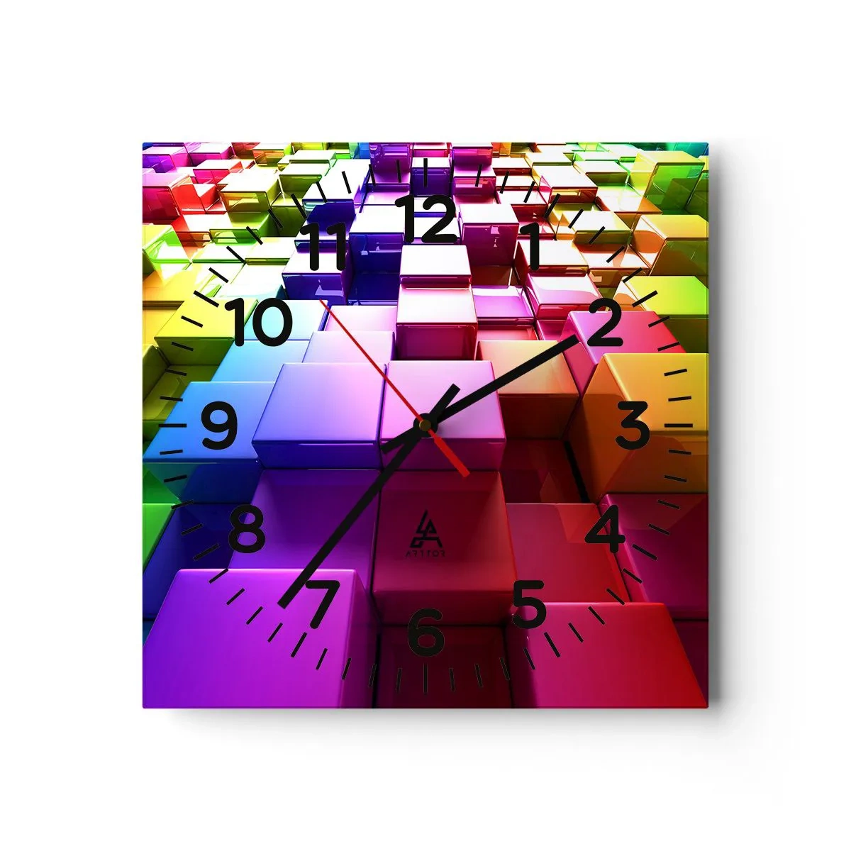 Wandklok - Klok - Op-art samen in een team - 30x30 cm