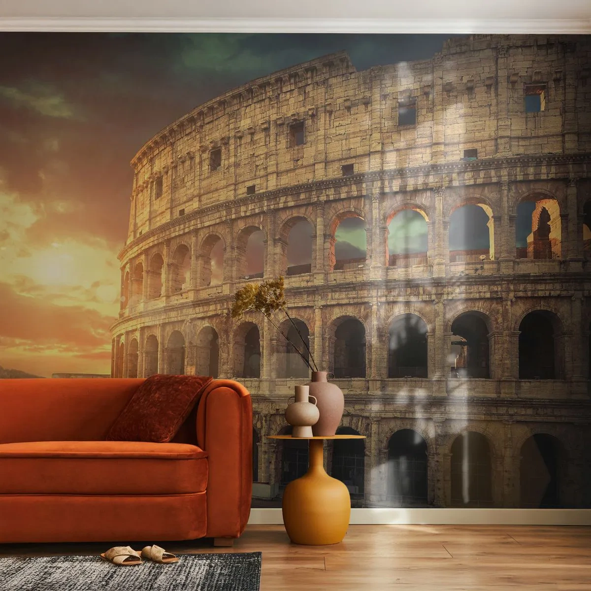 Fotobehang Premium Canvas - Een kolossale indruk - Colosseum, Rome, Architectuur - 250x175 cm