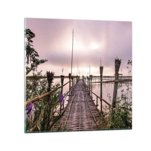 Schilderen op glas - Rust en stilte van Azië - 50x50 cm