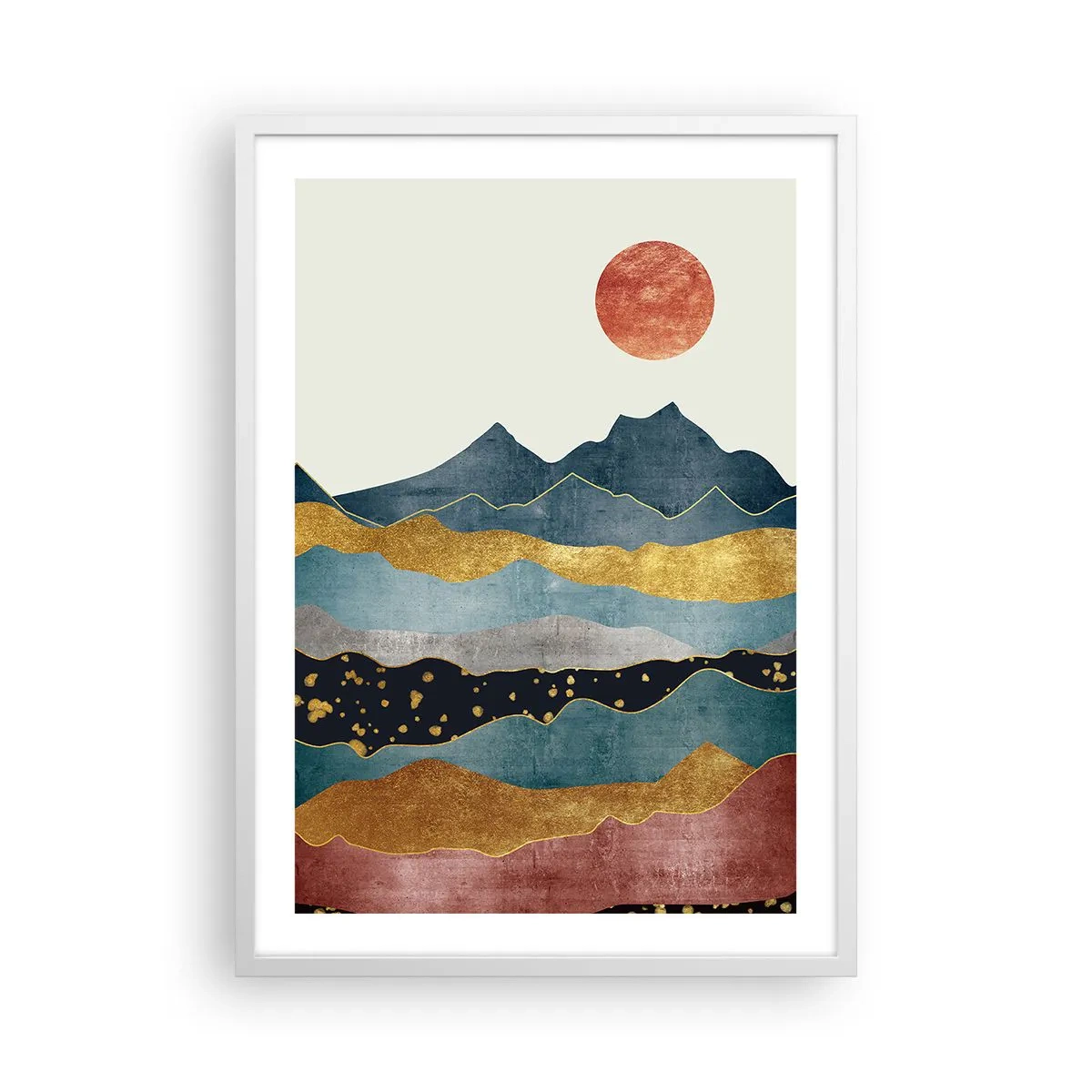 Poster in een witte lijst - Een dwarsdoorsnede van de wereld - 50x70 cm