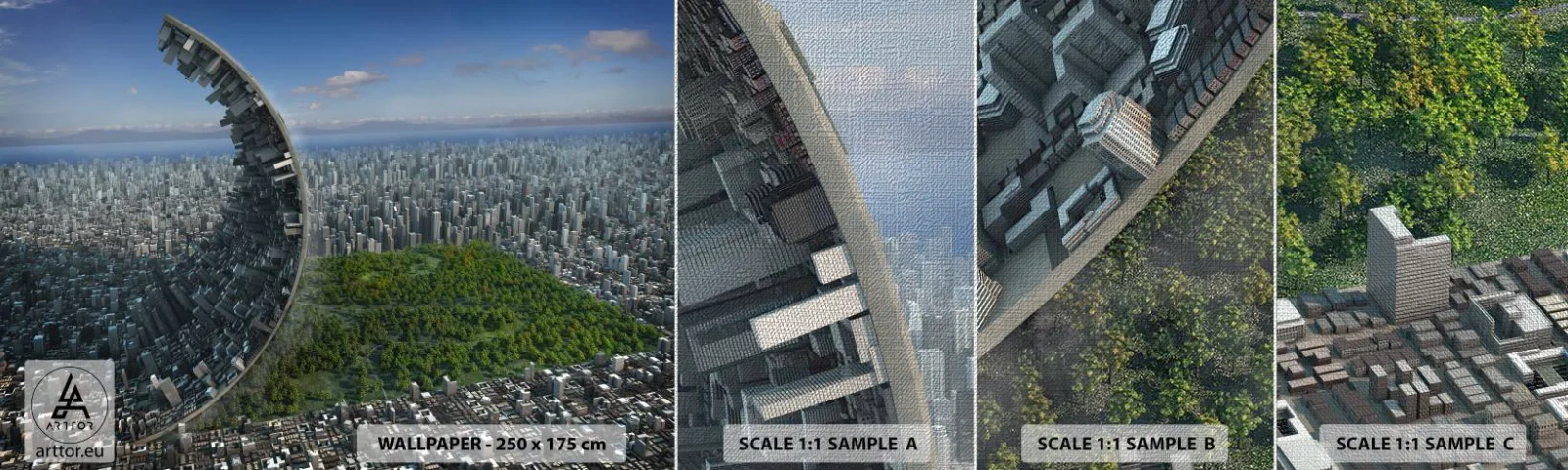 Fotobehang Monster Premium Canvas - De natuur is eeuwig - Abstractie, Architectuur, Ontwerp - 100x30 cm