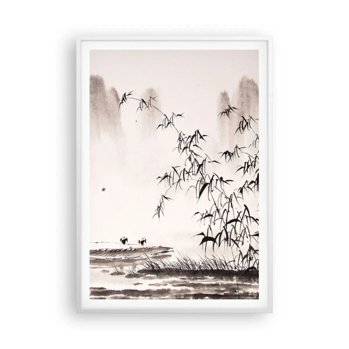 Poster in een witte lijst - De stilte van de rijstvelden - 70x100 cm