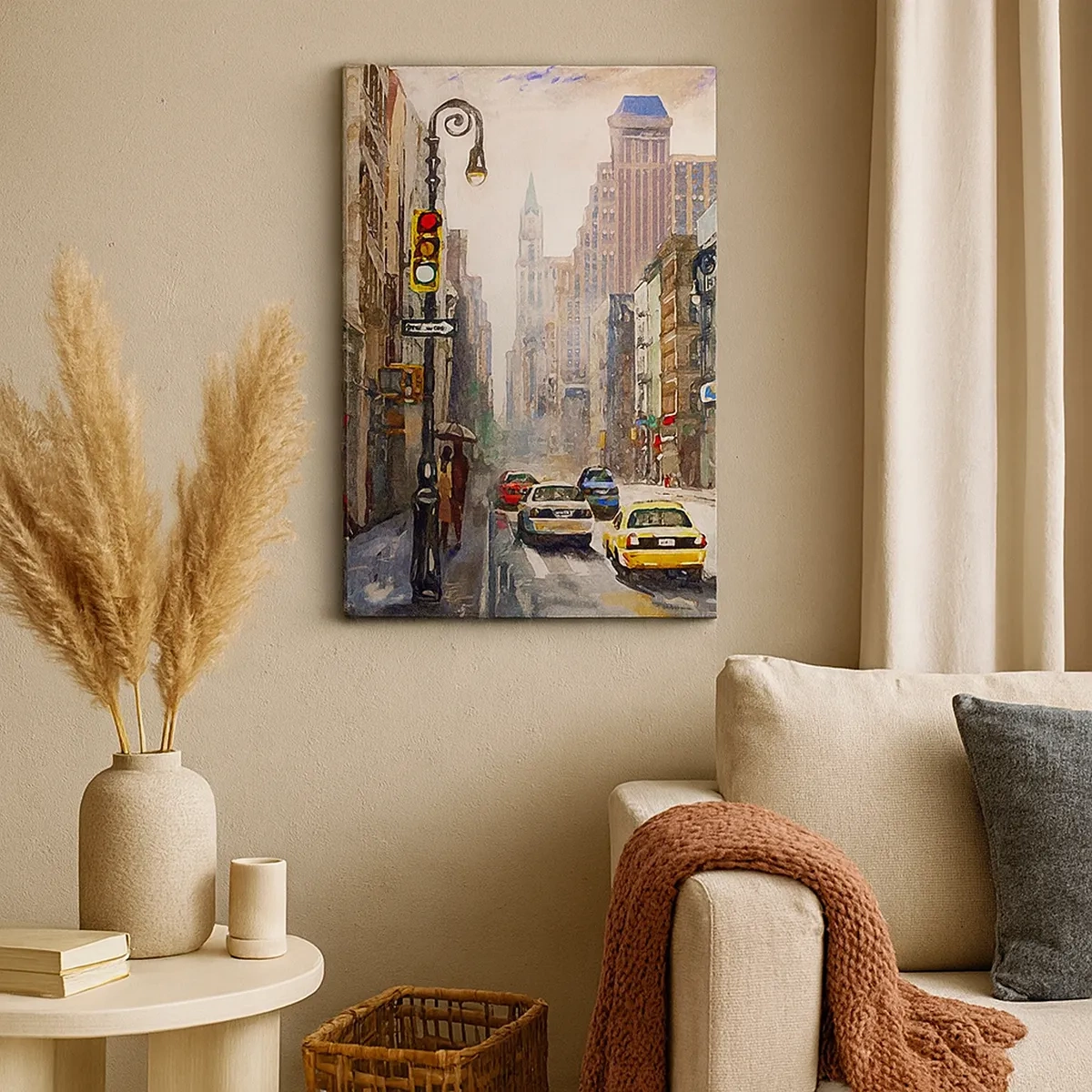 Schilderen op canvas - New York - ook kleurrijk in de regen - 50x70 cm
