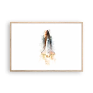 Een poster in een licht eiken lijst - Ontdekkingsreizigers, aan de slag - 91x61 cm