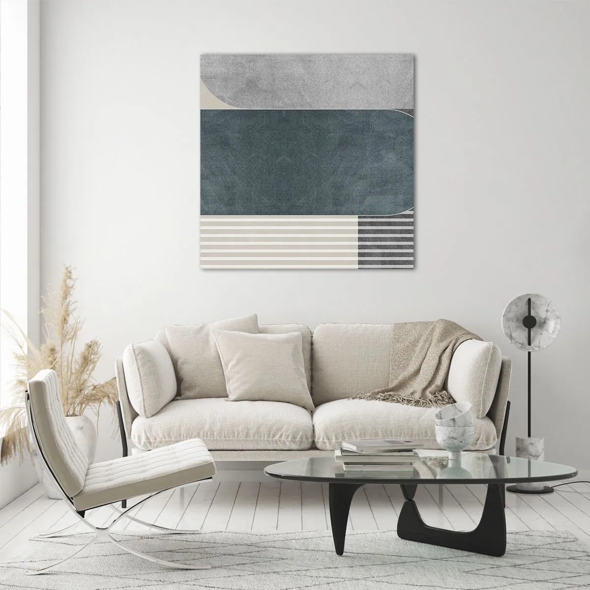 Schilderen op glas - Compositie op niveau - 70x70 cm