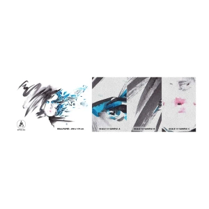 Fotobehang Monster Premium Sand - Sensueel portret in grijs en blauw - Vrouw, Het gezicht van de vrouw, Abstractie - 100x30 cm