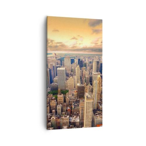 Schilderen op canvas - Vergulde metropool - 55x100 cm