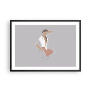 Poster in een zwarte lijst - Omtrek van gracieusheid - 70x50 cm