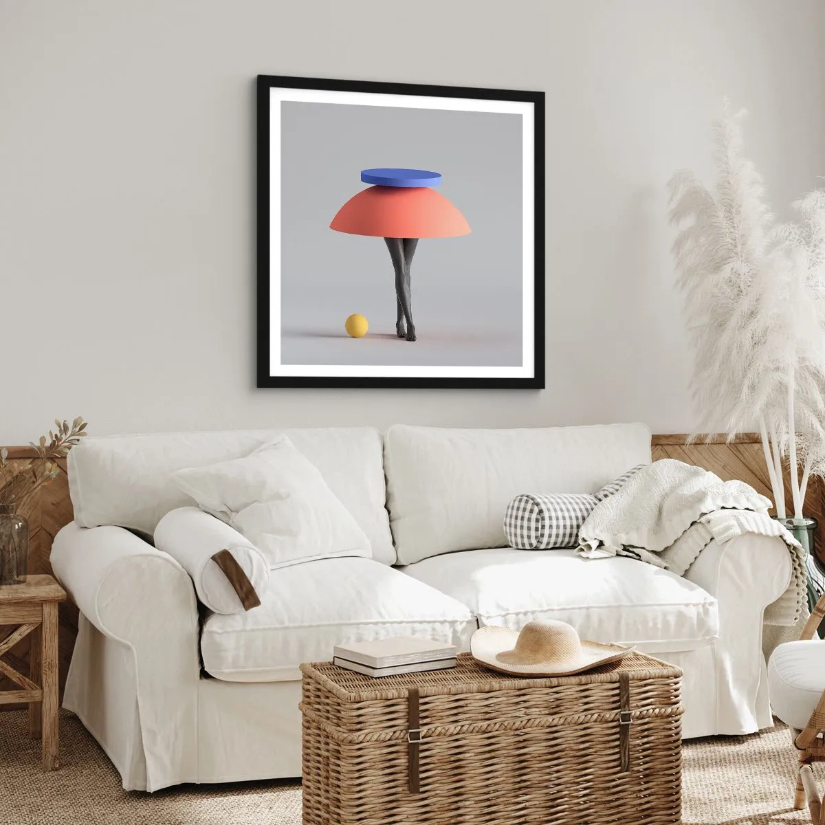 Poster in een zwarte lijst - Surrealistische compositie - 40x40 cm