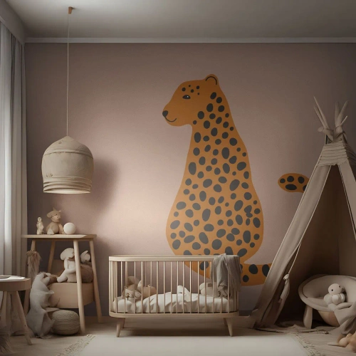 Zelfklevend Fotobehang Deluxe Sticker - Luipaardprint is een modieus print - Voor kinderen, Panter, Dieren - 150x105 cm