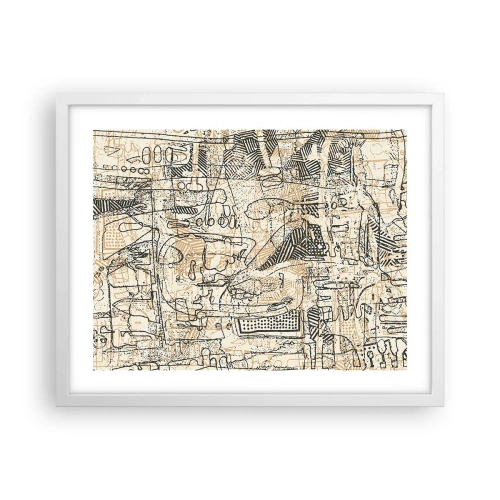 Poster in een witte lijst - Het wacht om te worden gedecodeerd - 50x40 cm