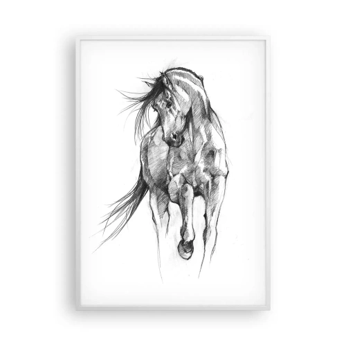 Poster in een witte lijst - In een sierlijke draf - 70x100 cm