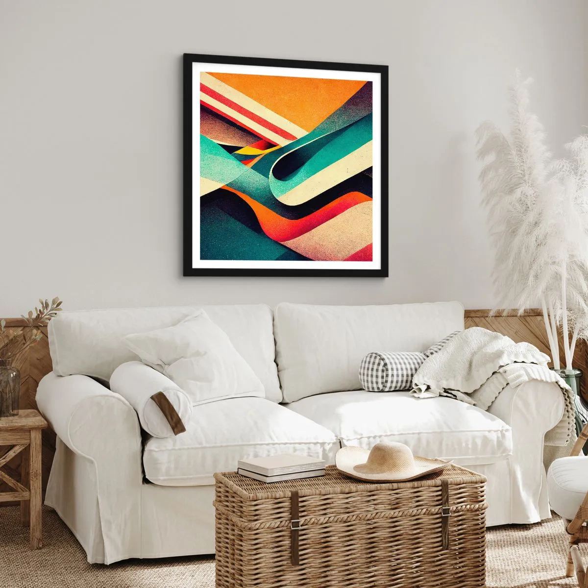 Poster in een zwarte lijst - Intensieve compositie - 60x60 cm