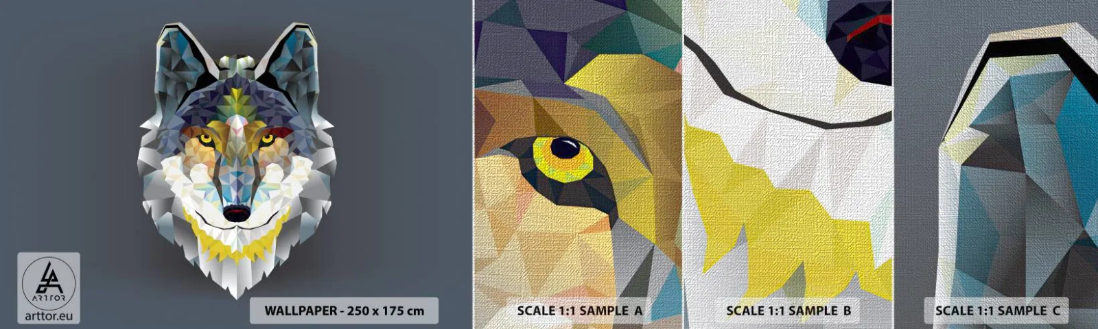 Fotobehang Monster Premium Canvas - Als we het over de duivel hebben - Abstractie, Wolf, Dieren - 100x30 cm