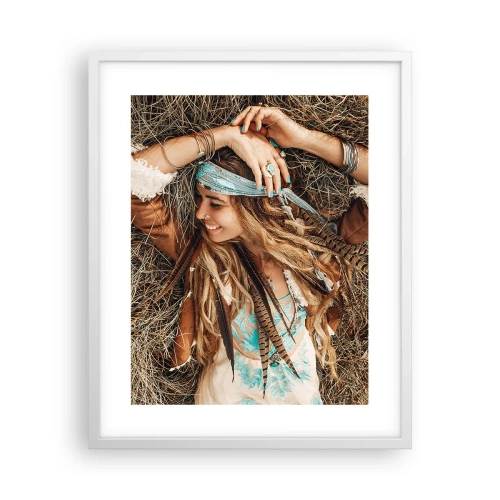 Poster in een witte lijst - Op weg naar de zomer van de liefde - 40x50 cm