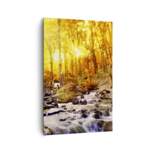 Schilderen op canvas - Stenen gezet in goud en platina - 80x120 cm