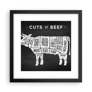 Poster in een zwarte lijst - Slagers ABC - 30x30 cm