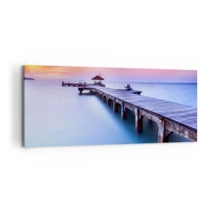 Schilderen op canvas - Een zee van rust tot aan de horizon - 120x50 cm