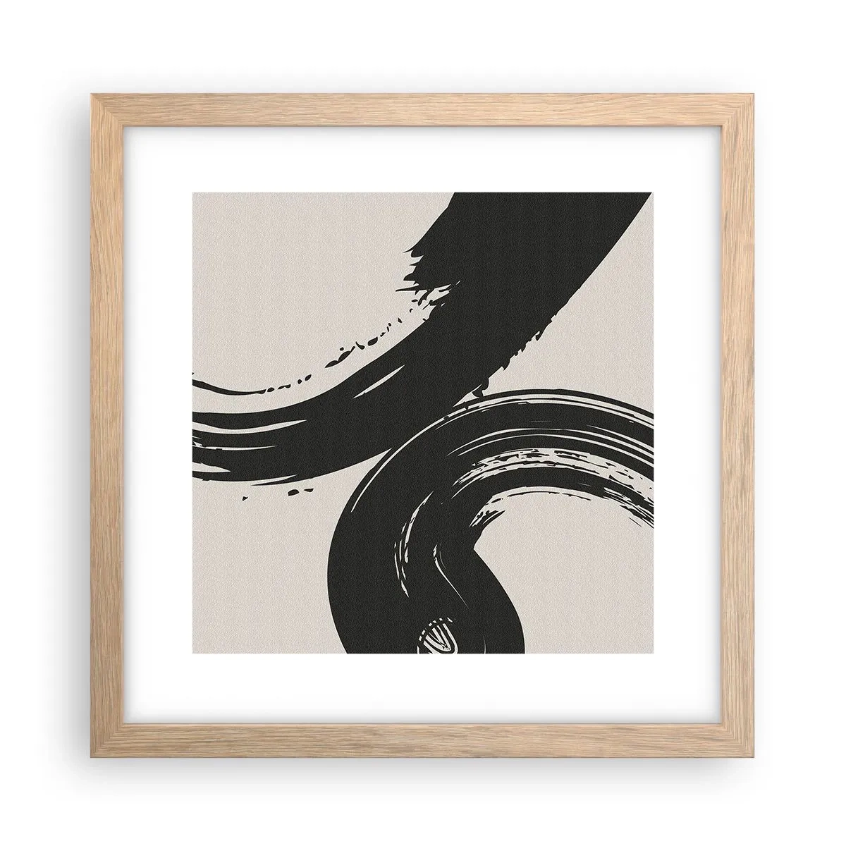 Een poster in een licht eiken lijst - Vegend en cirkevormig - 30x30 cm