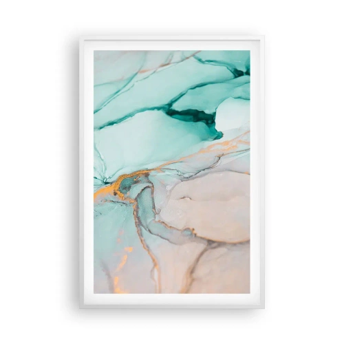 Poster in een witte lijst - Een dans van vormen en kleuren - 61x91 cm