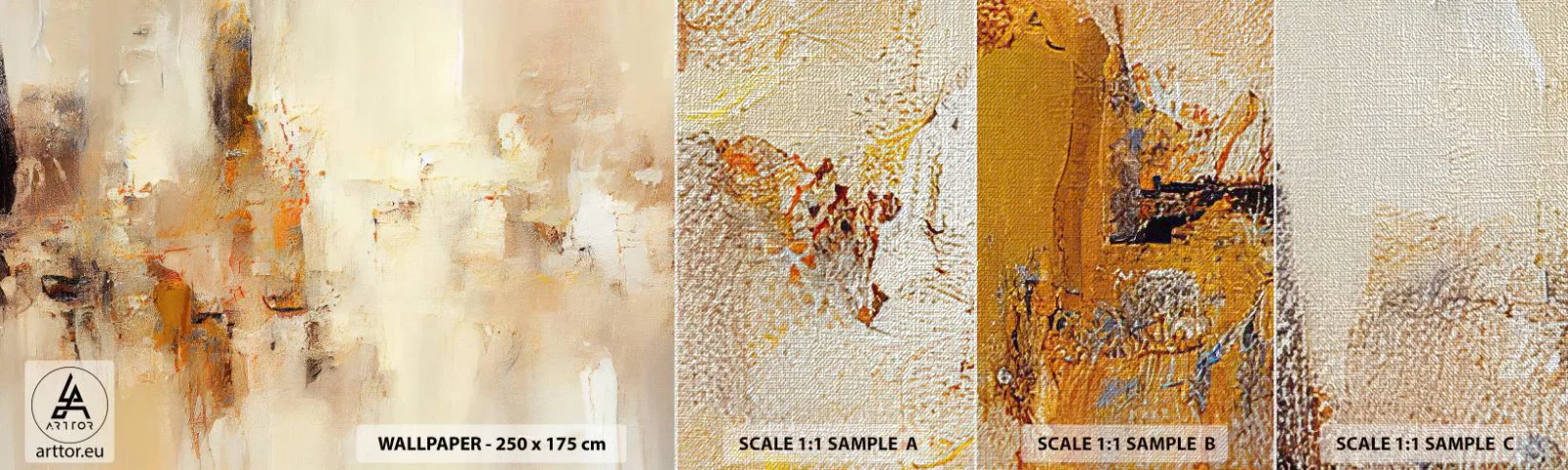 Fotobehang Monster Premium Canvas - Ziel van Amber - Abstractie, Deel, Minimalisme - 100x30 cm