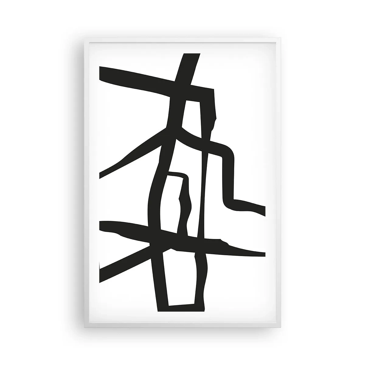 Poster in een witte lijst - Zwart-wit ontwerp - 61x91 cm