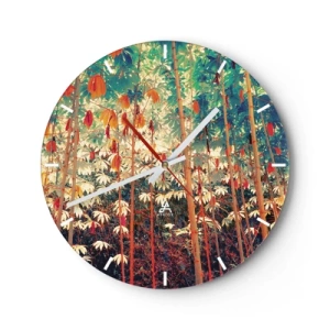 Wandklok - Klok - Het geheime leven van de bladeren - 40x40 cm