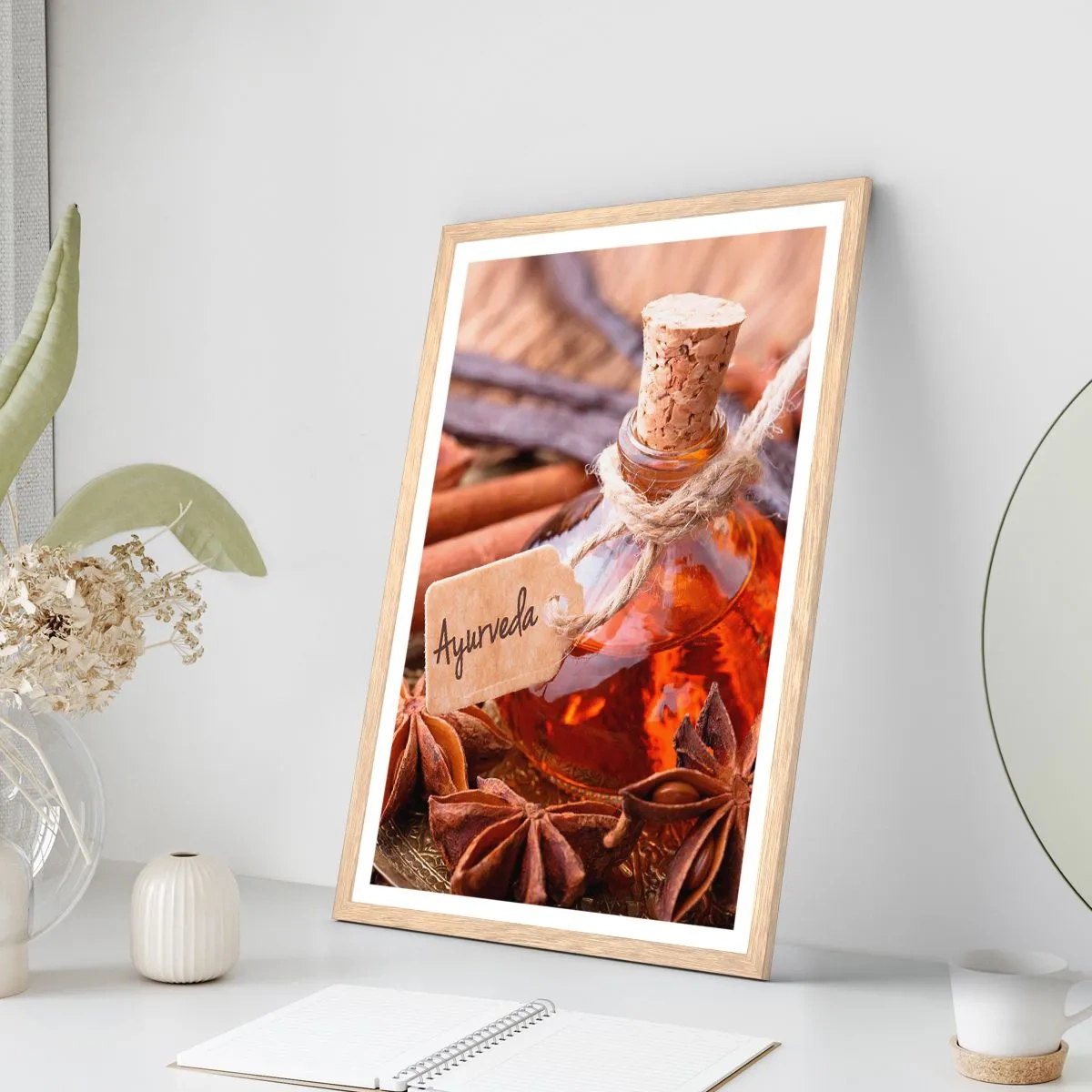 Een poster in een licht eiken lijst - Naar de eenheid van lichaam en geest - 70x100 cm