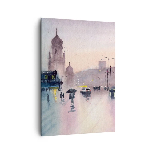 Schilderen op canvas - In de regenachtige nevel - 50x70 cm