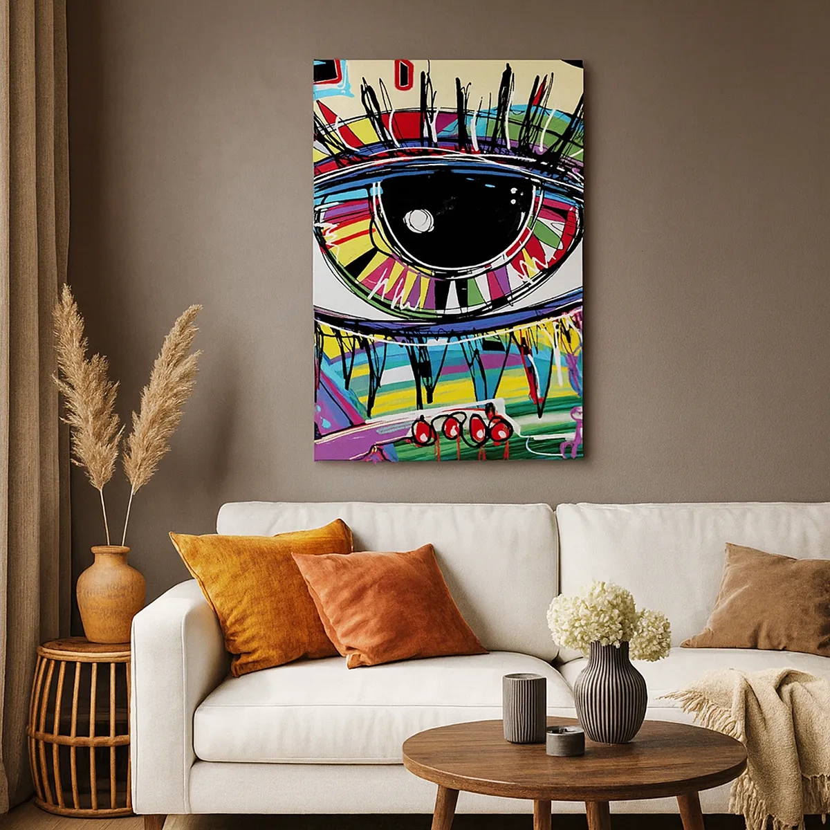 Schilderen op canvas - Kleurrijk oog - kleurrijke ziel - 50x70 cm