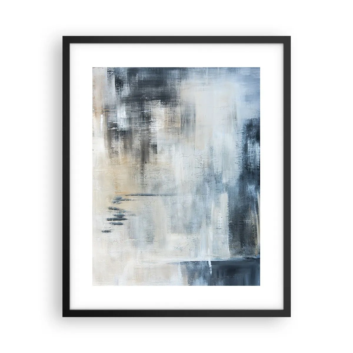 Poster in een zwarte lijst - Achter het blauwe gordijn - 40x50 cm