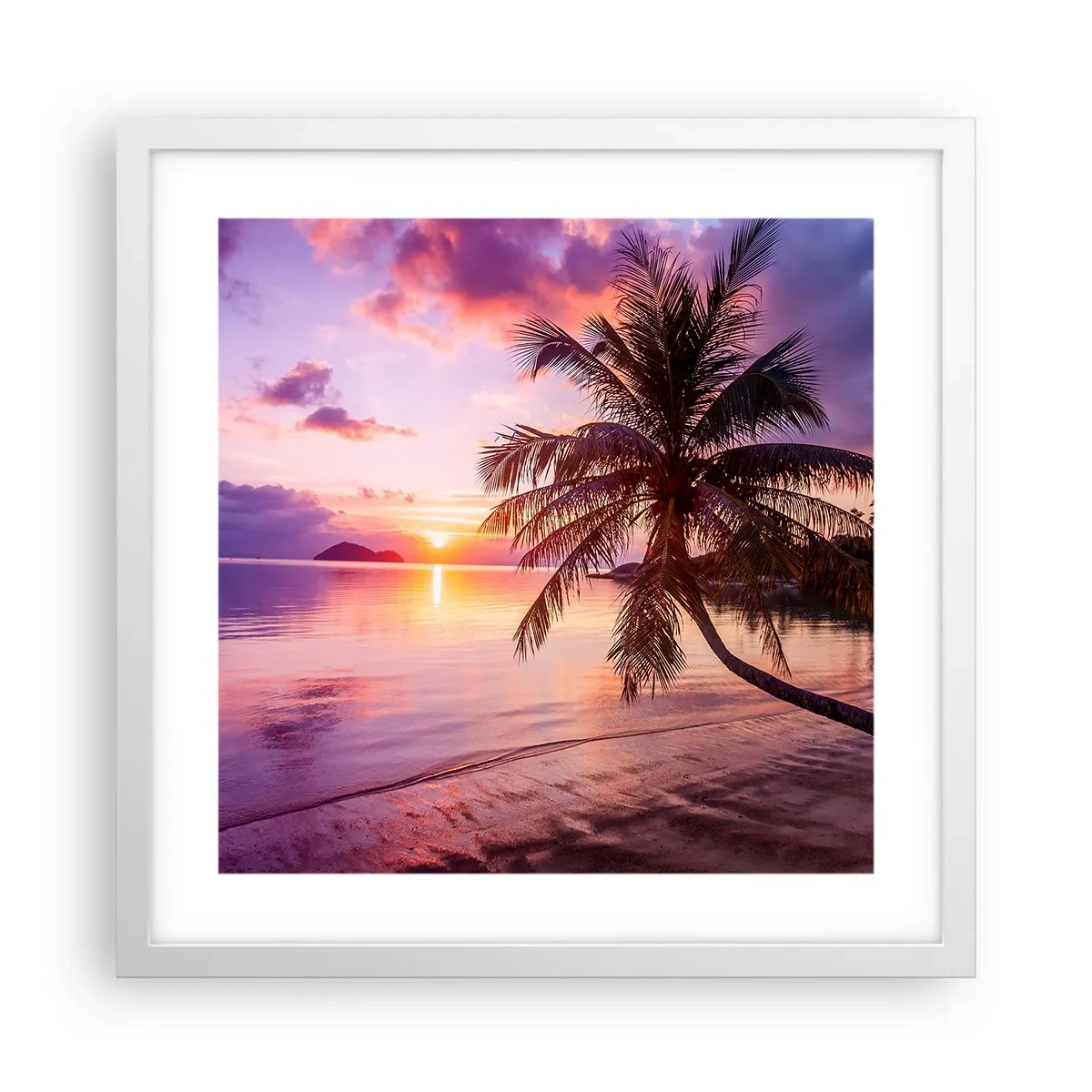 Poster in een witte lijst - Geluk tot aan de horizon - 40x40 cm