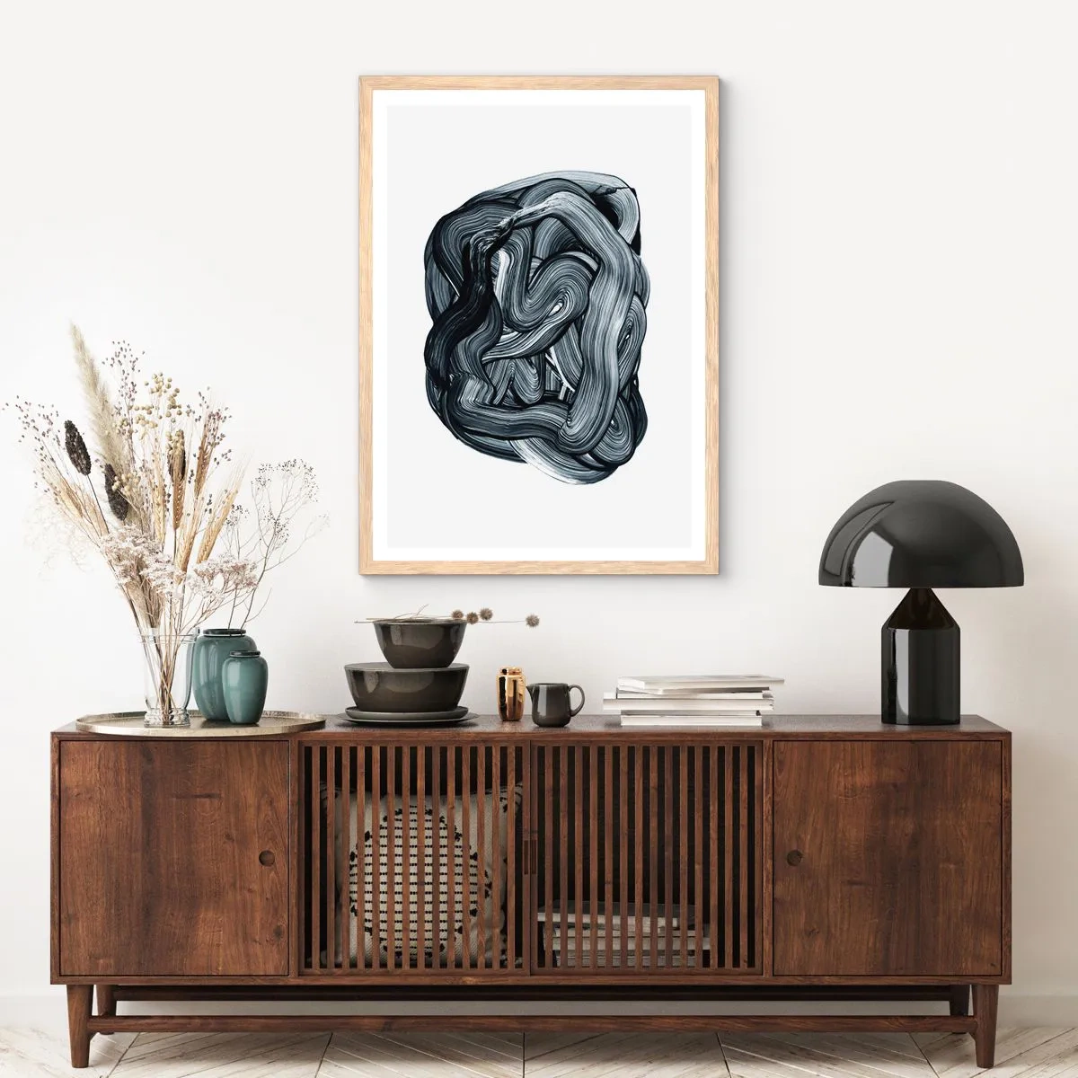 Een poster in een licht eiken lijst - Het is niet zo eenvoudig - 70x100 cm