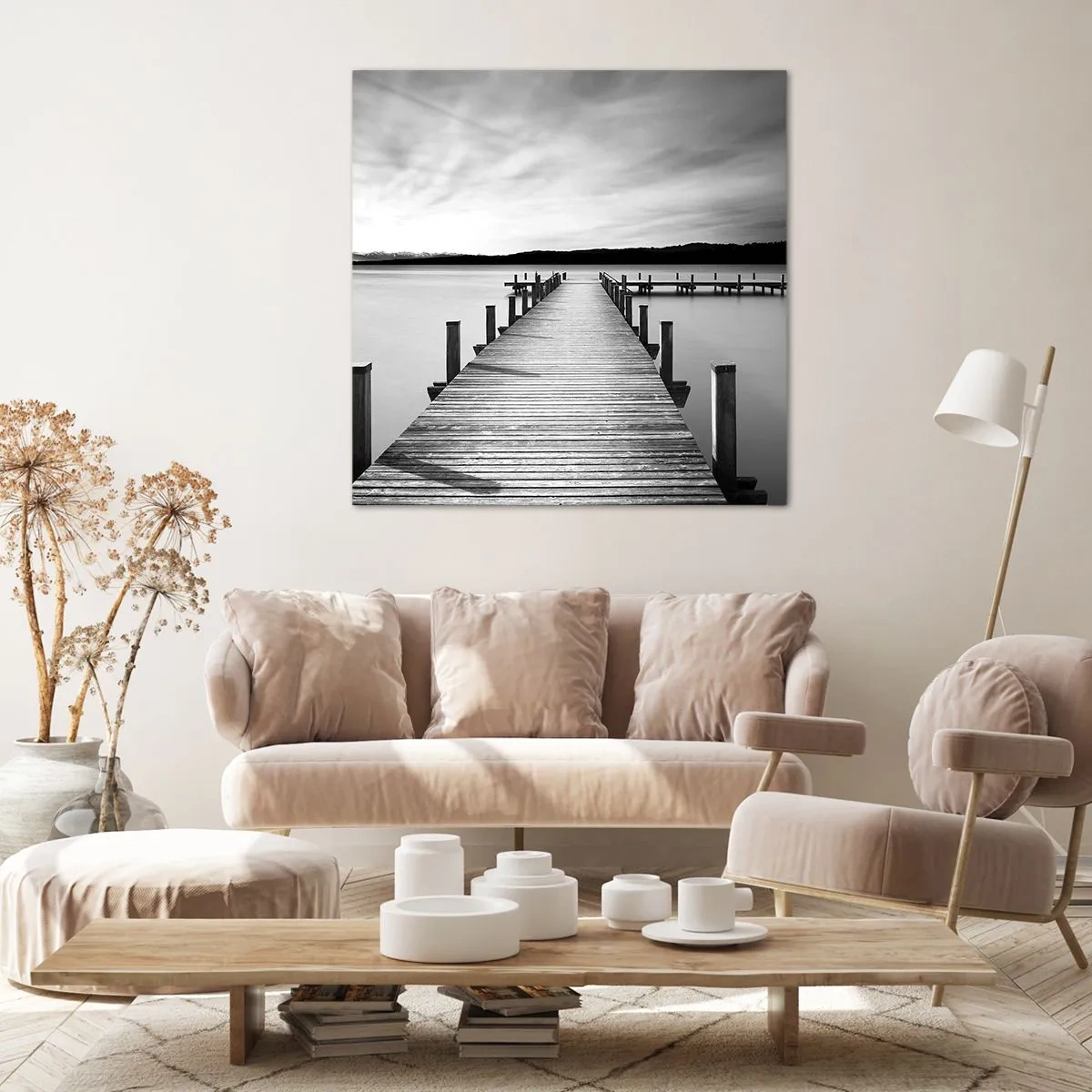Schilderen op canvas - Bij de waterput - vrede - 30x30 cm