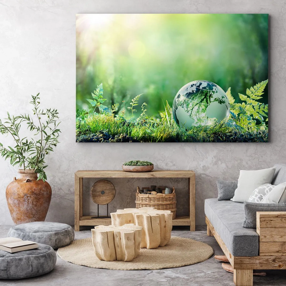 Schilderen op canvas - De groene planeet - 100x70 cm