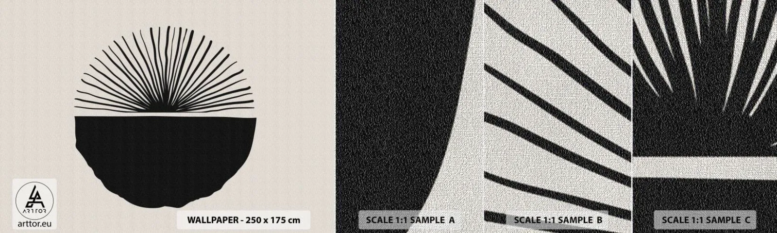 Fotobehang Monster Premium Canvas - Een scala aan mogelijkheden - Boho, Minimalistisch, Schetsen - 100x30 cm