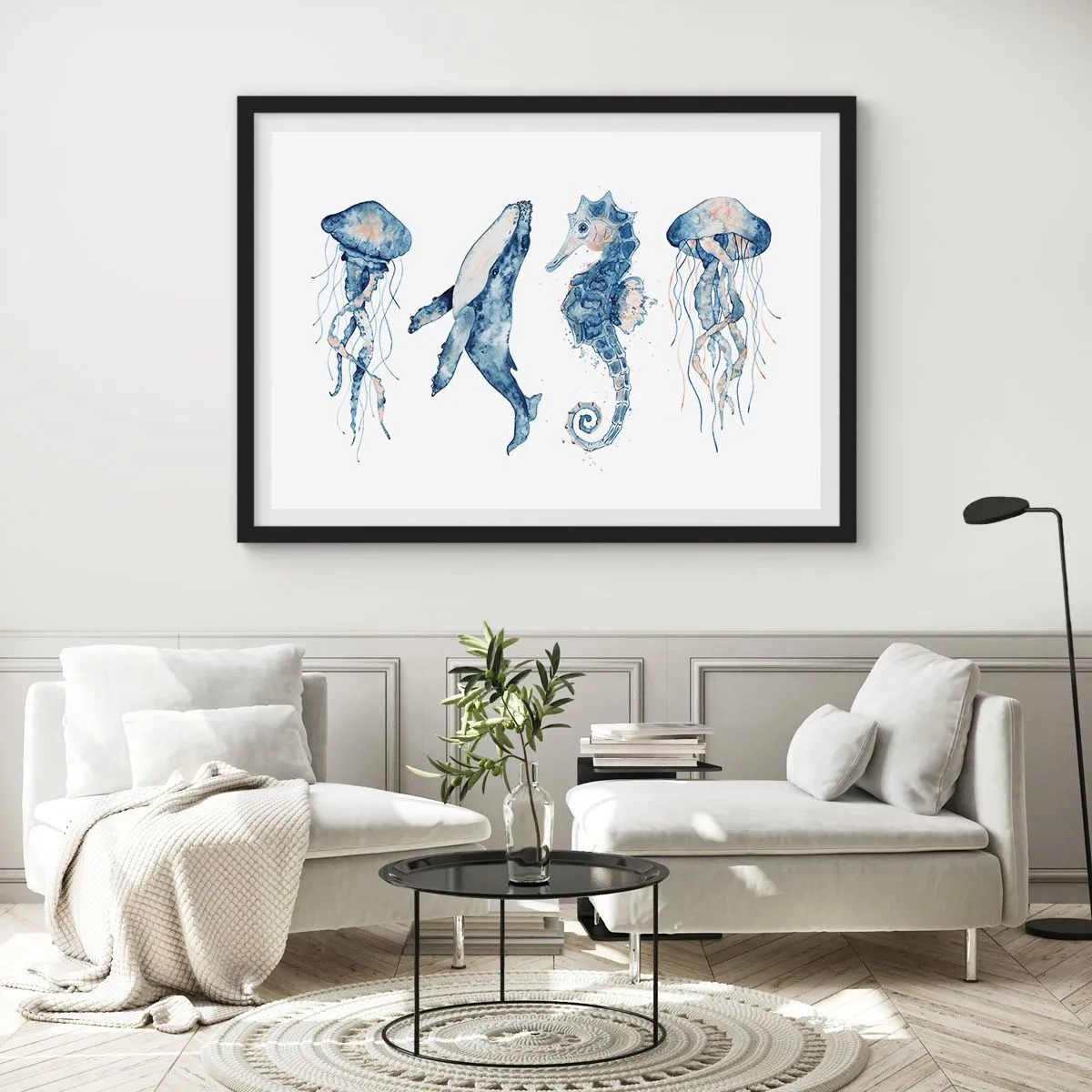 Poster in een zwarte lijst - Zee wonderen - 50x40 cm