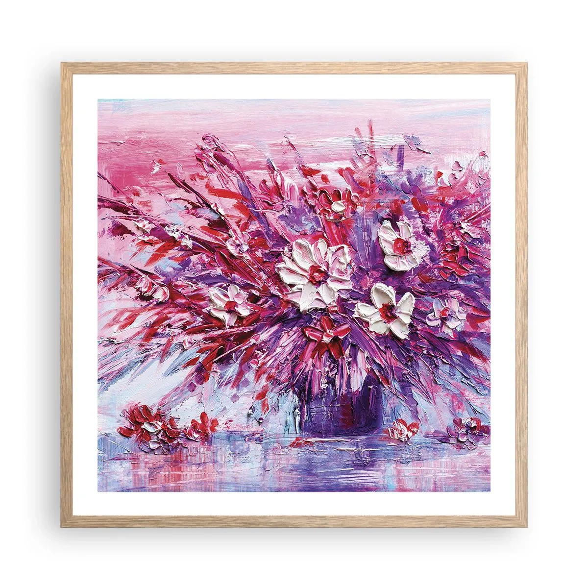 Een poster in een licht eiken lijst - Onschuld en passie - 60x60 cm