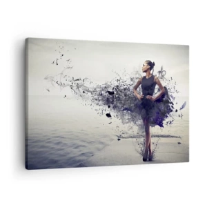 Schilderen op canvas - Een vrouw in een artistieke compositie tegen de achtergrond van water - 70x50cm - Afrikaanse Venus - Moderne wanddecoratie voor woonkamer en slaapkamer ARTTOR