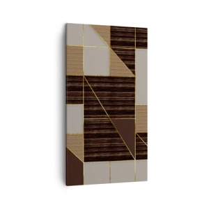 Schilderen op canvas - Een mozaïek van bruin en goud - 45x80 cm