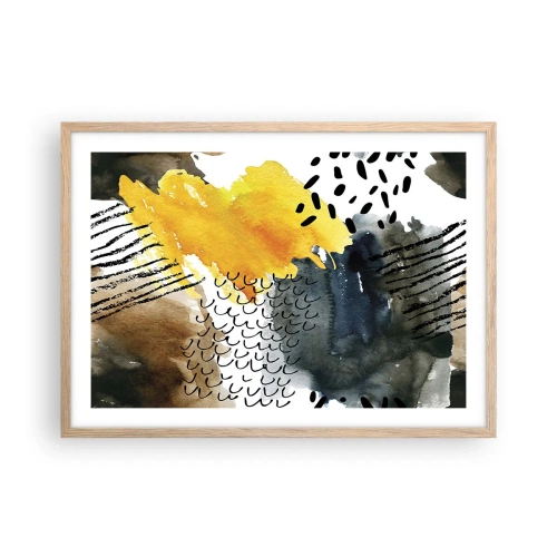 Een poster in een licht eiken lijst - Een ontmoeting van de elementen - 70x50 cm