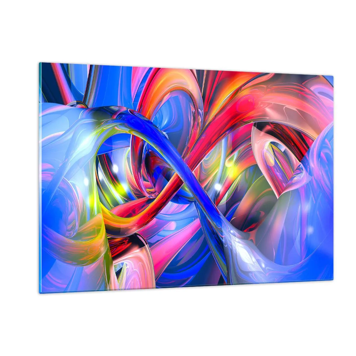 Schilderen op glas - Een dans van kleuren - 120x80 cm
