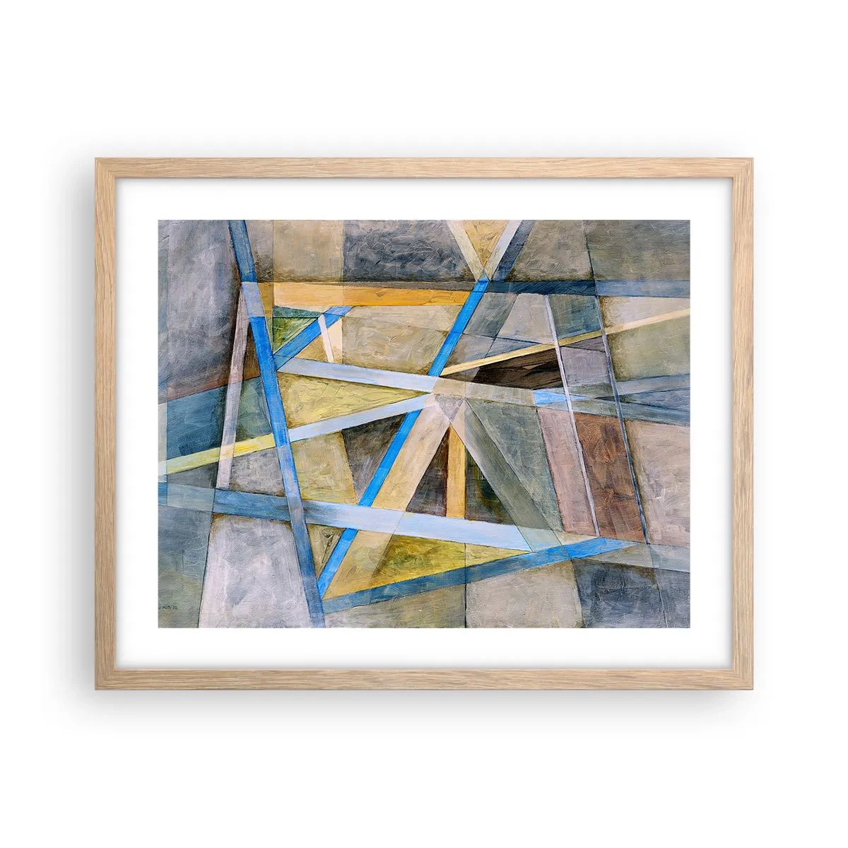 Een poster in een licht eiken lijst - Recht of diagonaal? - 50x40 cm